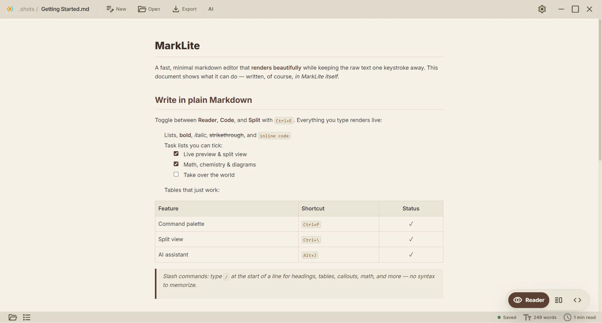Paperling Paper theme rendering a Markdown document